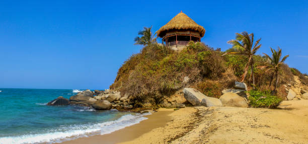 istock Beach hut at Tayrona National Park, Colombia 1213459582