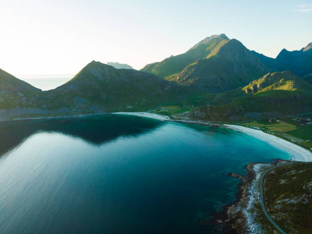 istock Seascape with sandy beach Lofoten Norway 1213460778