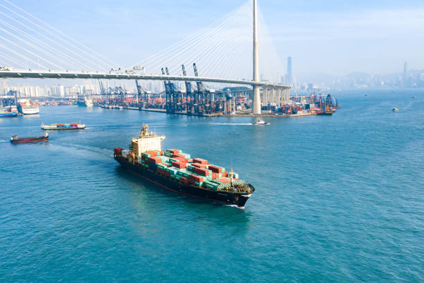 istock Container Cargo freight ship Terminal in Hongkong 1213461661