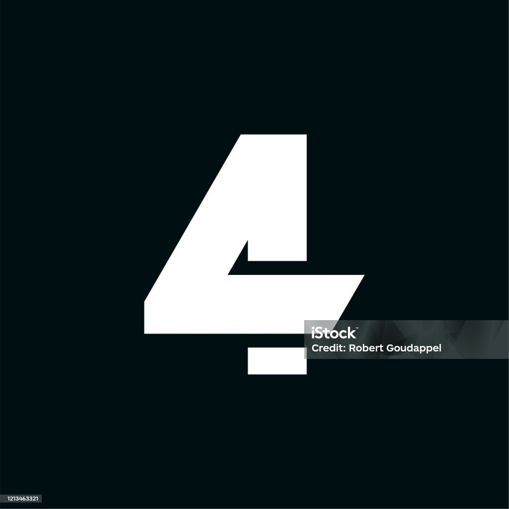 4 Vector Part Vector Logo Wing Number 4 Stock Illustration - Download Image Now ...