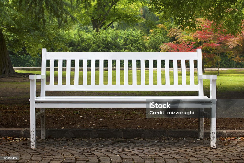 White bench  Bench Stock Photo