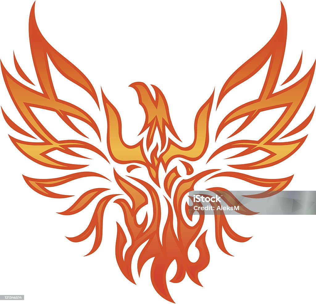 Fire Eagle Tatuaż - Grafika wektorowa royalty-free (Feniks)
