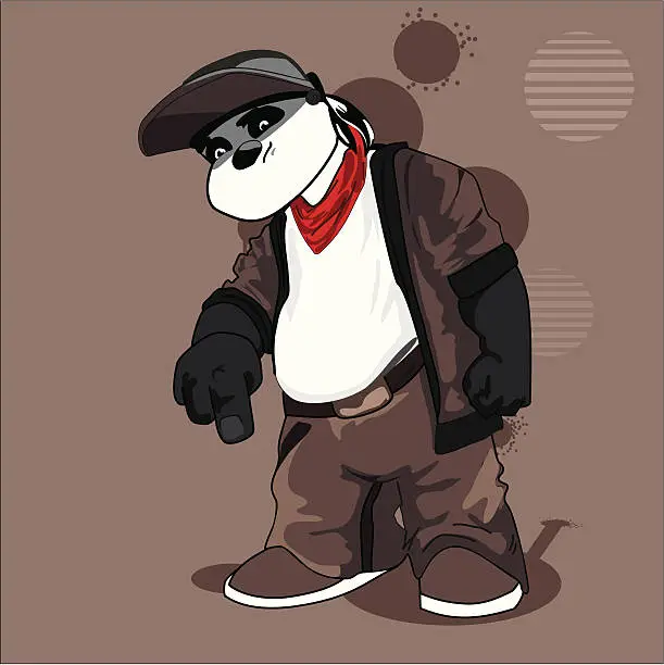Vector illustration of Panda's rap