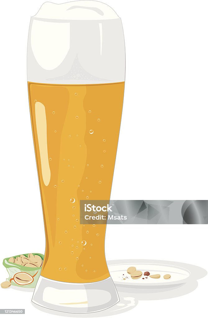 Beer mug and pistachio  Alcohol - Drink stock vector