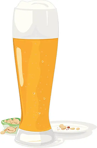 Vector illustration of Beer mug and pistachio