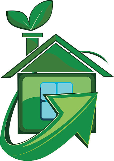 Maison nettoyage écologiquement - Illustration vectorielle