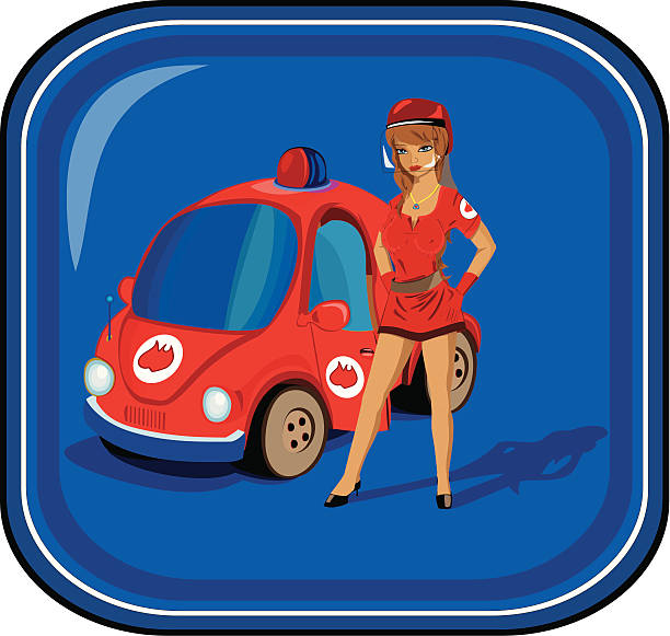 Firewoman est tenue rouge - Illustration vectorielle