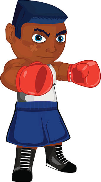 boxer en attaque - Illustration vectorielle