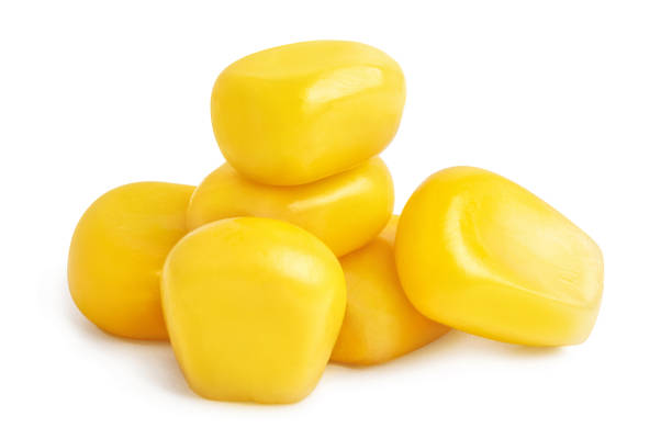 istock Close-up of juicy corn seeds on white 1213467718