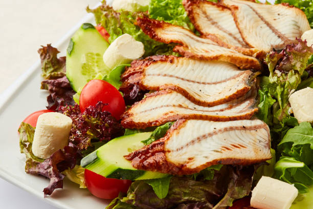 istock Vegetable salad with smoked eel. Japanese food 1213471584