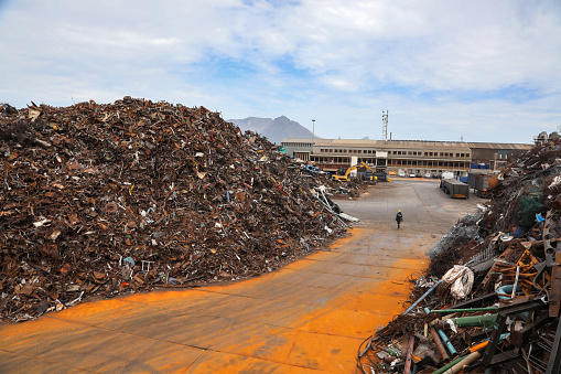 Scrap metal recycling facility.