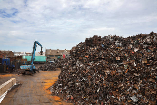 istock Scrap metal recycling facility. 1213475908