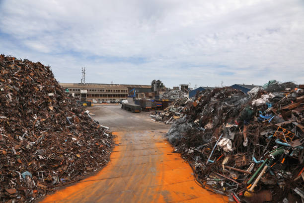 istock Scrap metal recycling facility. 1213476082