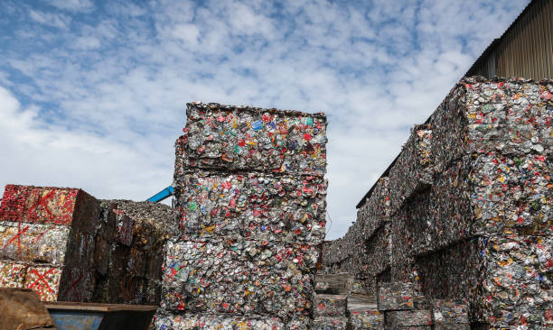 istock Scrap metal recycling facility. 1213476091