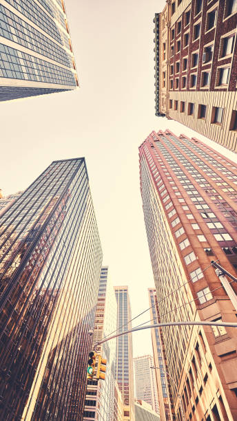 istock Looking up at Manhattan skyscrapers, New York. 1213476146