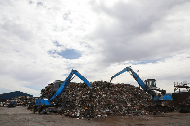 istock Scrap metal recycling facility. 1213476346
