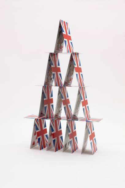 istock Card House built from Union Jack cards. 1213480564