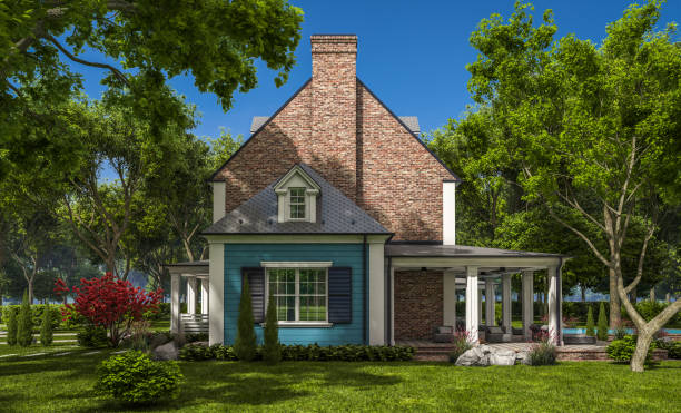 istock 3d rendering of modern classic house in colonial style 1213482295