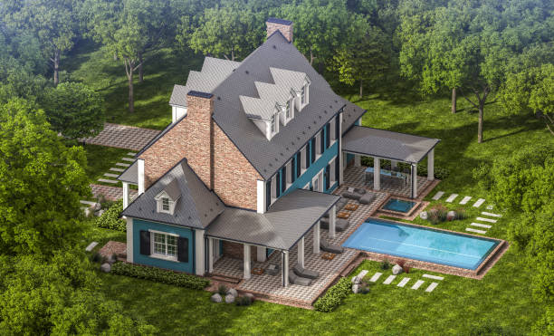 istock 3d rendering of modern classic house in colonial style 1213482332