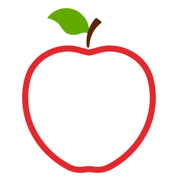 Apple Icon Red Outline Apple Logo Isolated On White Background Vector  Illustration For Any Design Stock Illustration - Download Image Now - iStock