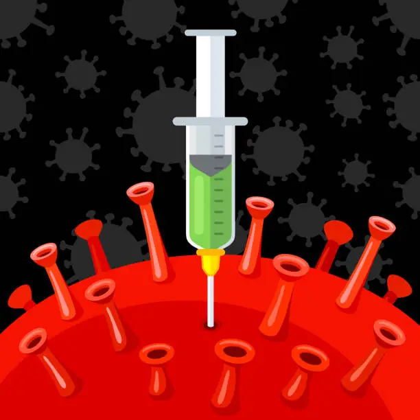 Vector illustration of Vaccine for new virus