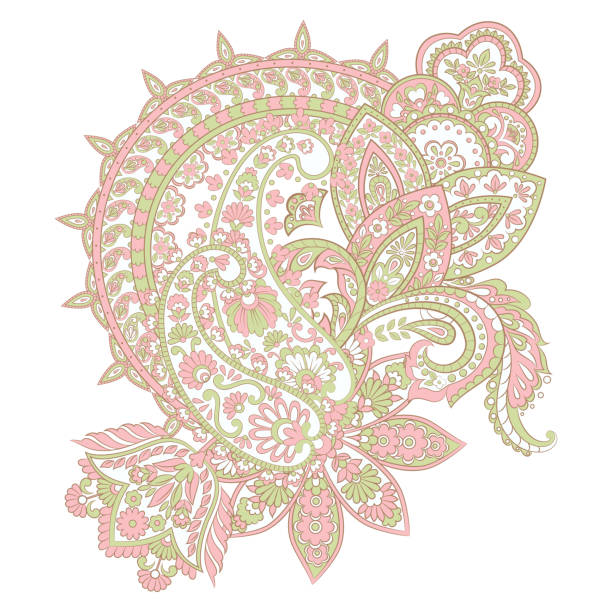 wzór paisley w indyjskim stylu. kwiatowa ilustracja wektorowa - 3622 stock illustrations