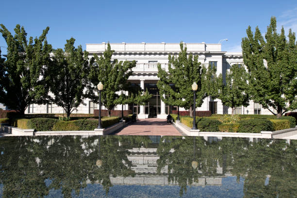 istock eflection of government building at Utah State Capitol complex 1213493080