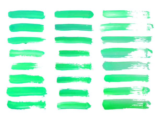 istock Abstract watercolor green brush strokes isolated on white, creative illustration,fashion background. Vector 1213495564