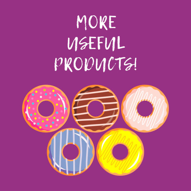 istock Funny greeting cards with Donuts. Style for the design of the poster or menu. 1213496750