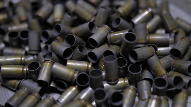 istock Bunch of bullet casings 9 mm 1213497163