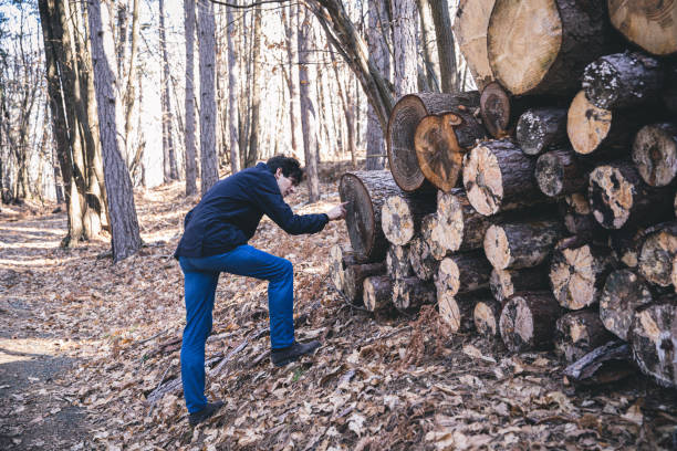 istock Man playing with the dog in the countryside 1213497984
