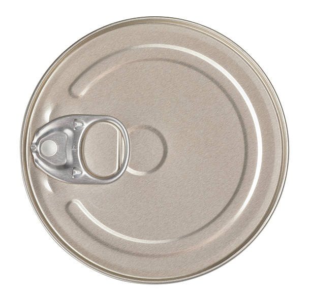 istock Food tin can top view isolated with clipping path included 121349884