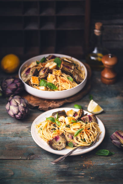 istock Spaghetti with Artichoke and Lemon Sauce 1213499314
