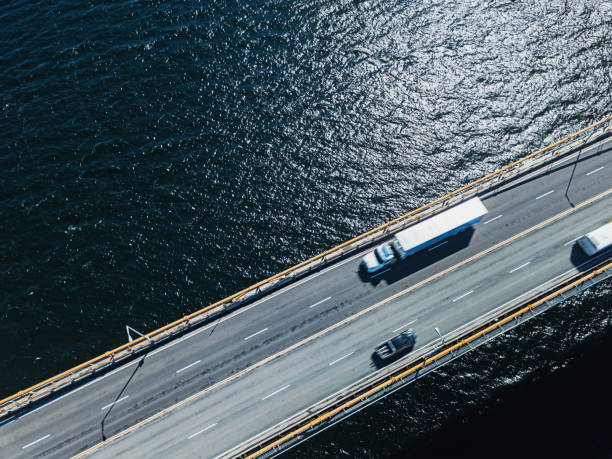 istock Semi Truck on Bridge 1213503809
