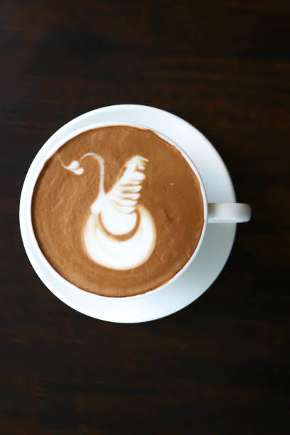 coffee , hot coffee or hot cappuccino in top view