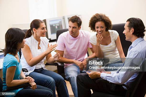 Team Having Training Session In Computer Room Stock Photo - Download Image Now - 20-29 Years, 30-39 Years, Adult