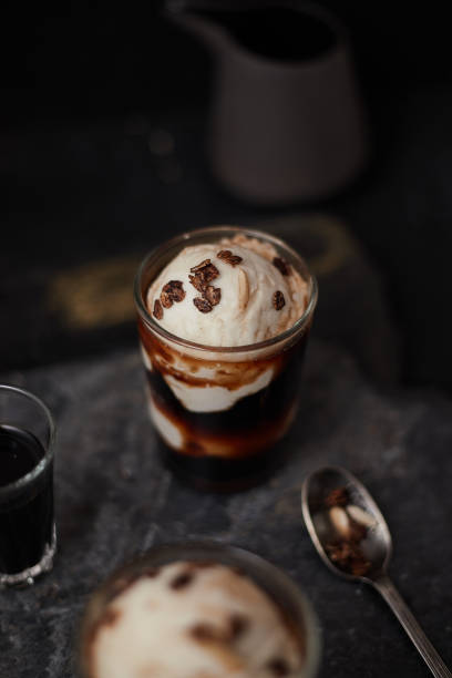 istock Iced coffee with vanilla ice cream. 1213506143