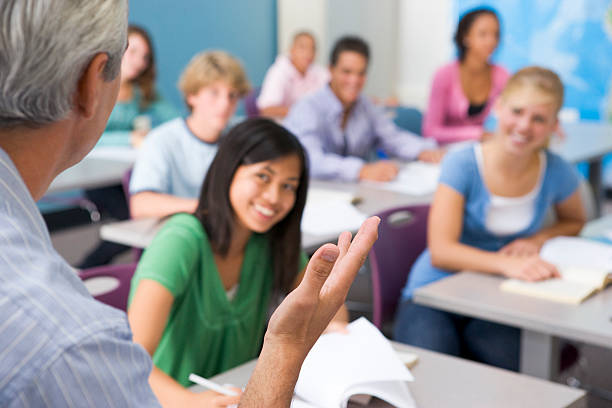 istock Schoolchildren in high school class 121350636