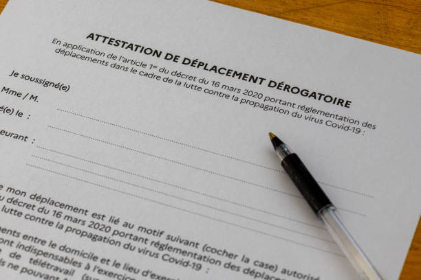 istock special certificate authorizing the movement of persons within the framework of the fight against the spread of the Covid-19 virus 1213506361