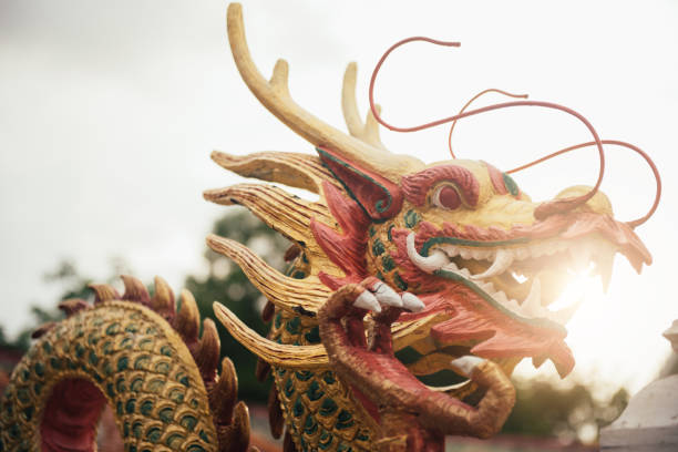 istock Dragon sculpture in Buddhist temple 1213507081