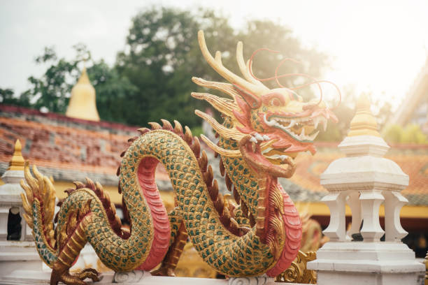 istock Dragon sculpture in Buddhist temple 1213507088
