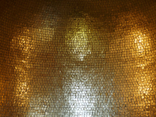 Abstract golden colour mosaic tiles background