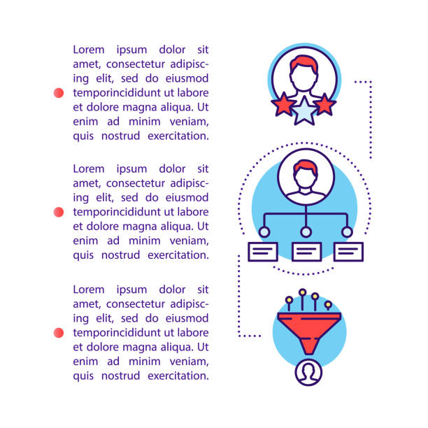 ilustrações, clipart, desenhos animados e ícones de eleições artigo página vetorial modelo. presidente, candidato político. folheto, revista, elemento de design de livreto com ícones lineares e texto. design de impressão. ilustrações conceituais com espaço de texto - togetherness web page organization symbol