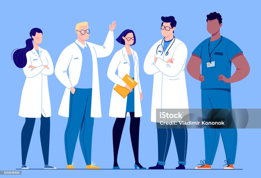 The concept of the medical team. - Royalty-free Doutor arte vetorial