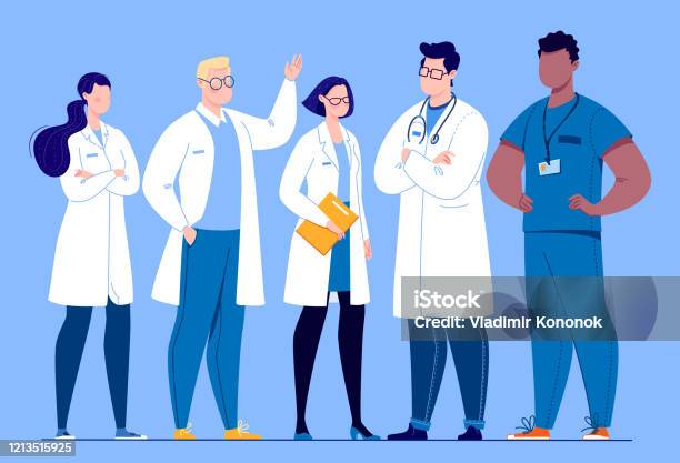 The Concept Of The Medical Team - Arte vetorial de stock e mais imagens de Doutor - Doutor, Cuidados de Saúde e Medicina, Ilustração