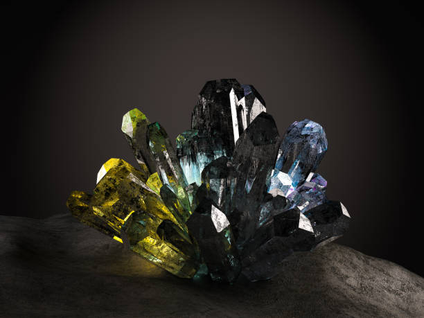 istock Colorful Shiny Crystal Glass in Dark 1213521207