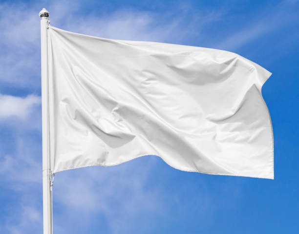 istock White flag waving in the wind on flagpole against the sky 1213521587