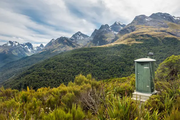 Photo of Remote toilet in New Zealand's Humboldt Mountains along the famous Routeburn Track