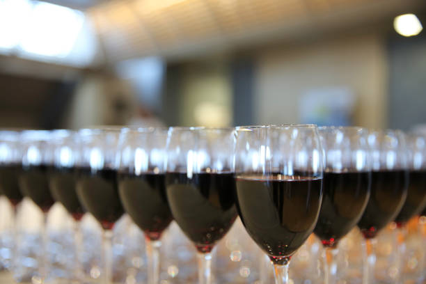 Many glasses of red wine