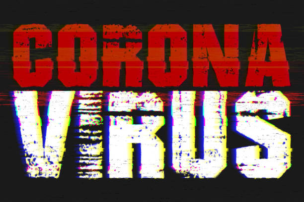 istock Corona Virus giltch on black background. 1213524914